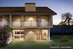 Illustration architecturale - Projet de résidence (74) - Vue de nuit